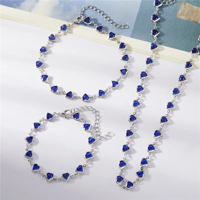 Exquisite Boho Candy Color Heart Shaped Crystal Bracelet for Women Fashion Charm Zircon Butterfly Pearl Metal Chain Bracelets image 4