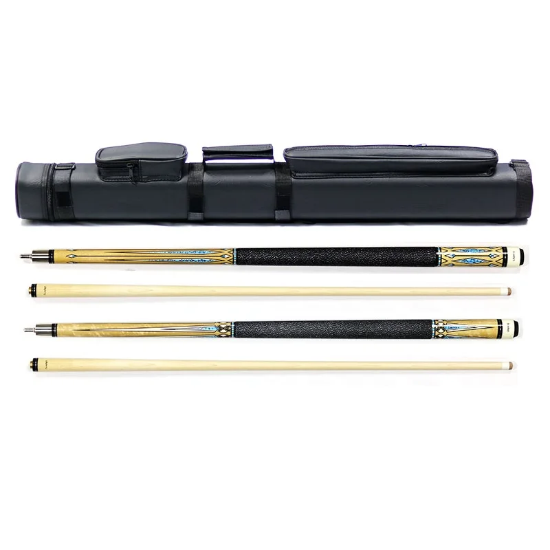 

1/2-PC 2B2S Square Shape Billiard Cue Case with 2pcs Maple Wood Superior Pool Cue Set