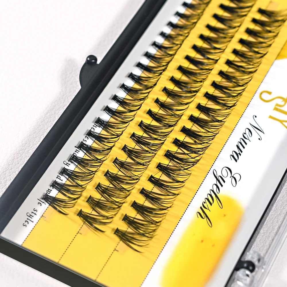 60 stks Wimpers Extensions 20D Natuurlijke Wimper Clusters Volume Individuele Nertsen Wimpers 8-14mm Lengtes C/D Krul Zachte Faux Wimpers