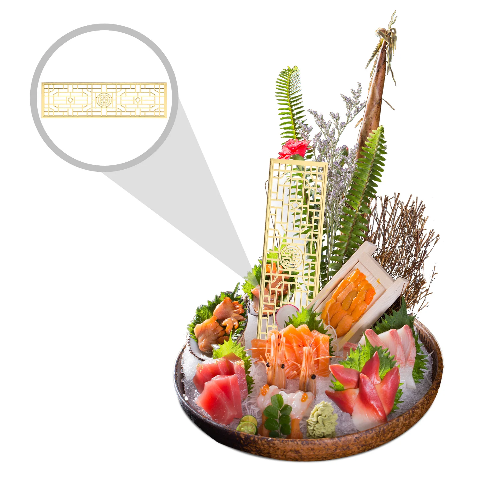 

Sashimi Screen Alloy Stable Decoration Cold Dish Ornament Japanese Sushi Plate Realistic Sushi Dish Decor Reliable