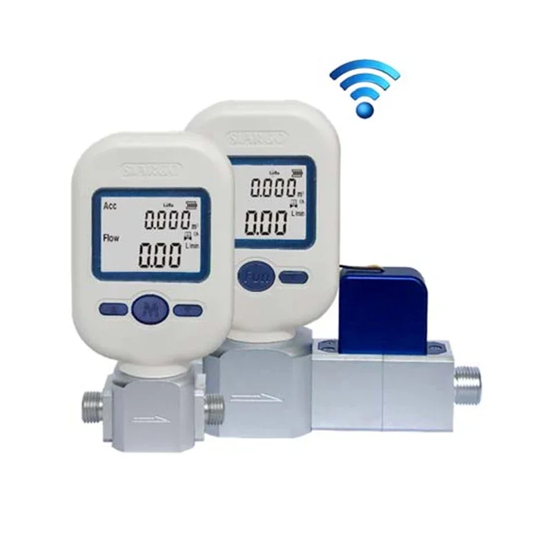 Portable Digital Air Mass Flow Meter High Accuracy Base Version Customizable OEM Gas Medium Flow Range 0-20SLPM