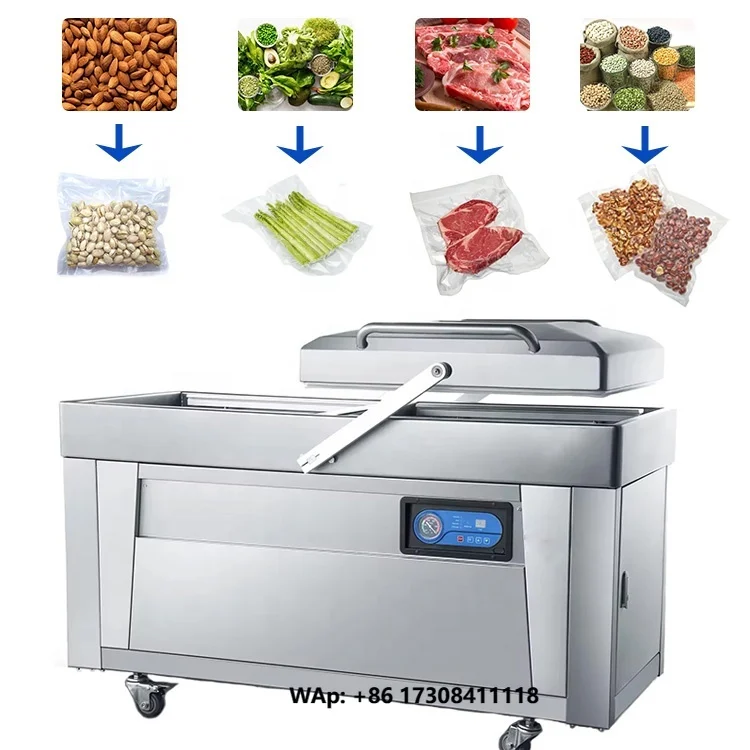 Plastic PE Bag Vacuum Sealer Double Chamber Vacuum Packing Machine for  Food Dry Fruits
