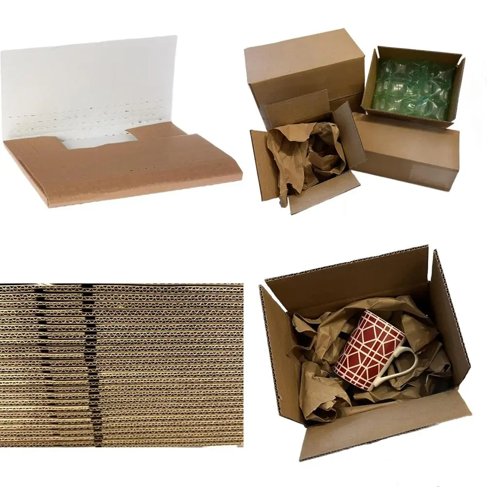 صناديق قابلة للطي للكتاب المموج الأبيض متعددة العمق 12.125 × 9.125 × 2 للتغليف بالجملة