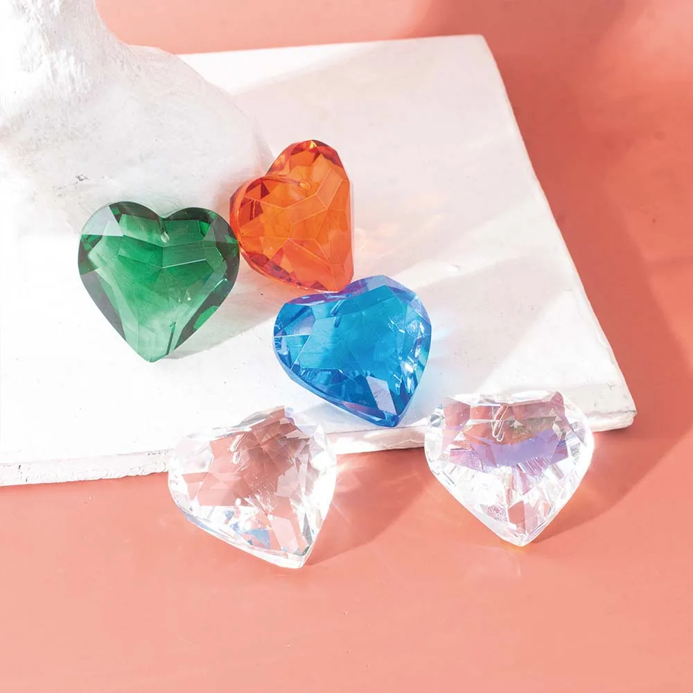 Colorful Crystal Charming Heart Shape Sun Catcher Chandelier Parts for Home Curtain Decor Decoration DIY Jewelry Making