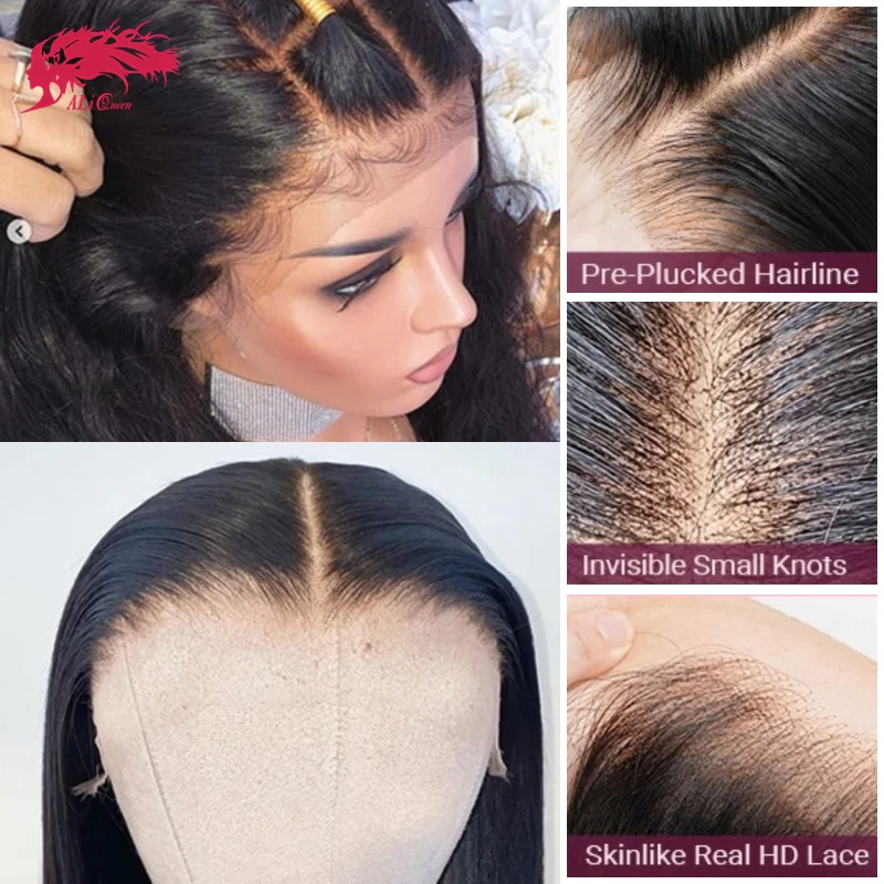 Ali queen rambut Frontal Brasil rambut Virgin mentah penutupan gelombang air 4x4 rambut manusia Hd penutupan renda 5x5 hd transparan