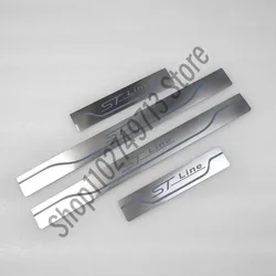 4pcs For ST LINE Sticker Door Sill Scuff Plate Guard Stainless Steel Kick Pedal Sticker Car Styling Accessories 2012-2023