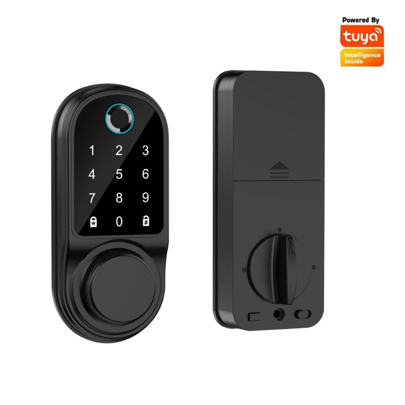 EGFirtor Smart Tuya Deadbolt Wooden Door Lock Password Fingerprint IC Card APP Remote Control Unlock Security Home Lock