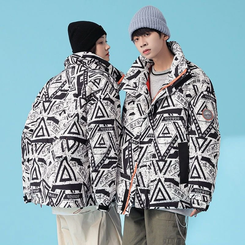 ​Premium Insulated Couple Jacket Short Korean Style Stand Collar Winter Outerwear with High Quality 90% White Duck Down​