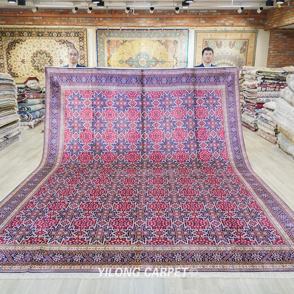 305x396cm Handknotted Silk Carpet All-Over Home Interior Luxury Tribal Rug (BL031)