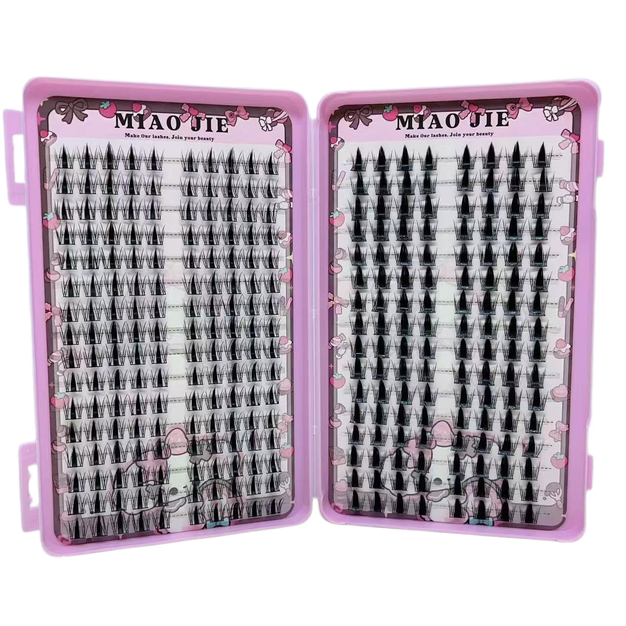 MAIOJIE Manga Wimperncluster, scharf, 320 Stück, schmal, koreanisches Make-up, Wimperncluster im asiatischen Stil, wiederverwendbar, für Anfänger – Detail 7