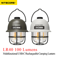 NITECORE 2-in-1 LR40 Camping Light Power Bank 100 Lumen 3 Light Sources Portable LED USB-C Rechargeable Camping Tent Lantern
