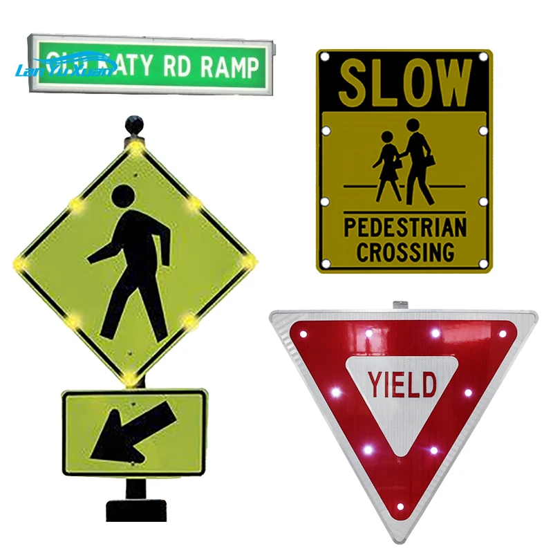 

LED Aluminum Custom Slow down sign Warning street Road Board Safety Traffic Sign