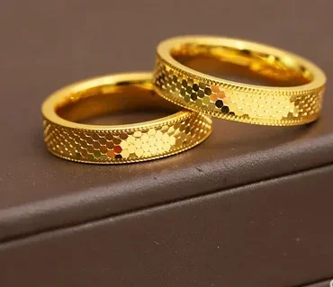 real gold 999 wedding  jewelry fine gold wedding rings for couples 24k pure gold finger ring for lovers