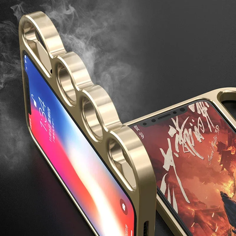Fashion Colorful Aviation Aluminum Shockproof Border Phone Case Cover With Finger Ring For iPhone 13 12 11 Pro X 17 16 15 14 Pro