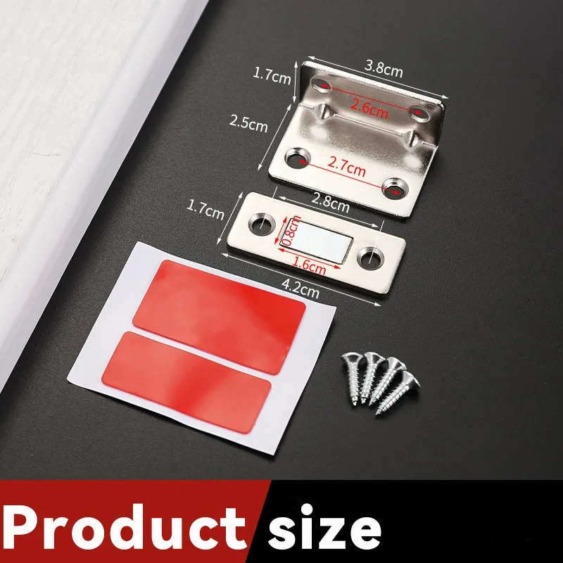 Fermaporta per armadio Fermaporta ultra sottile tipo L Magneti forti Invisibile Nessun chiodo necessario Adesivo Magnete per cassetto Serratura Armadio più vicino