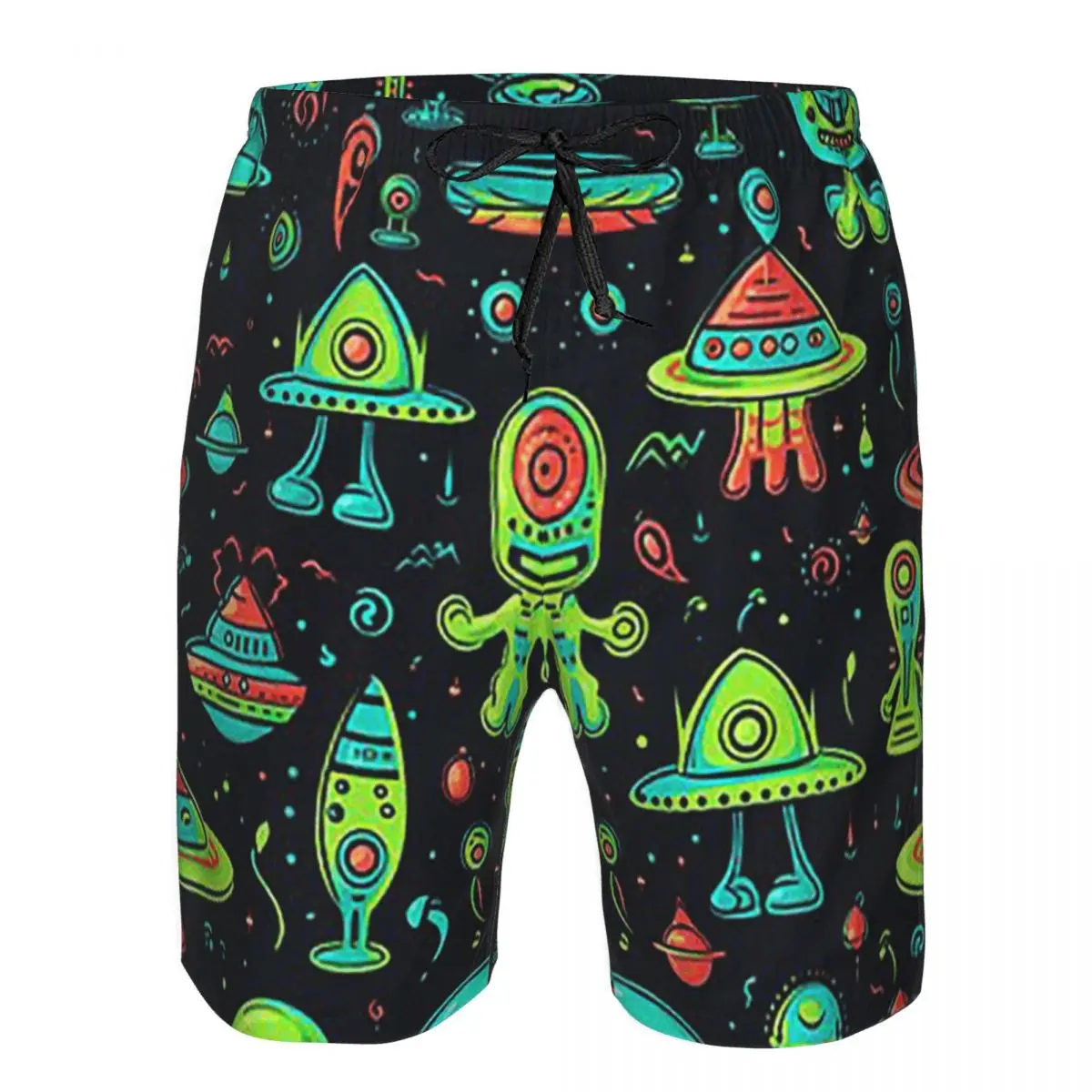 Out Of This World Abstract Aliens And Ufos Trunks Beach Board Shorts Casual Quick Dry Swim Summer Men Pants