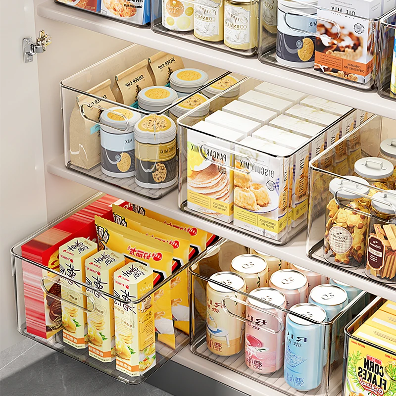 

Прозрачная пластиковая прямоугольная корзина для хранения, органайзер для журнального столика в гостиной, высокая эстетическая ценность