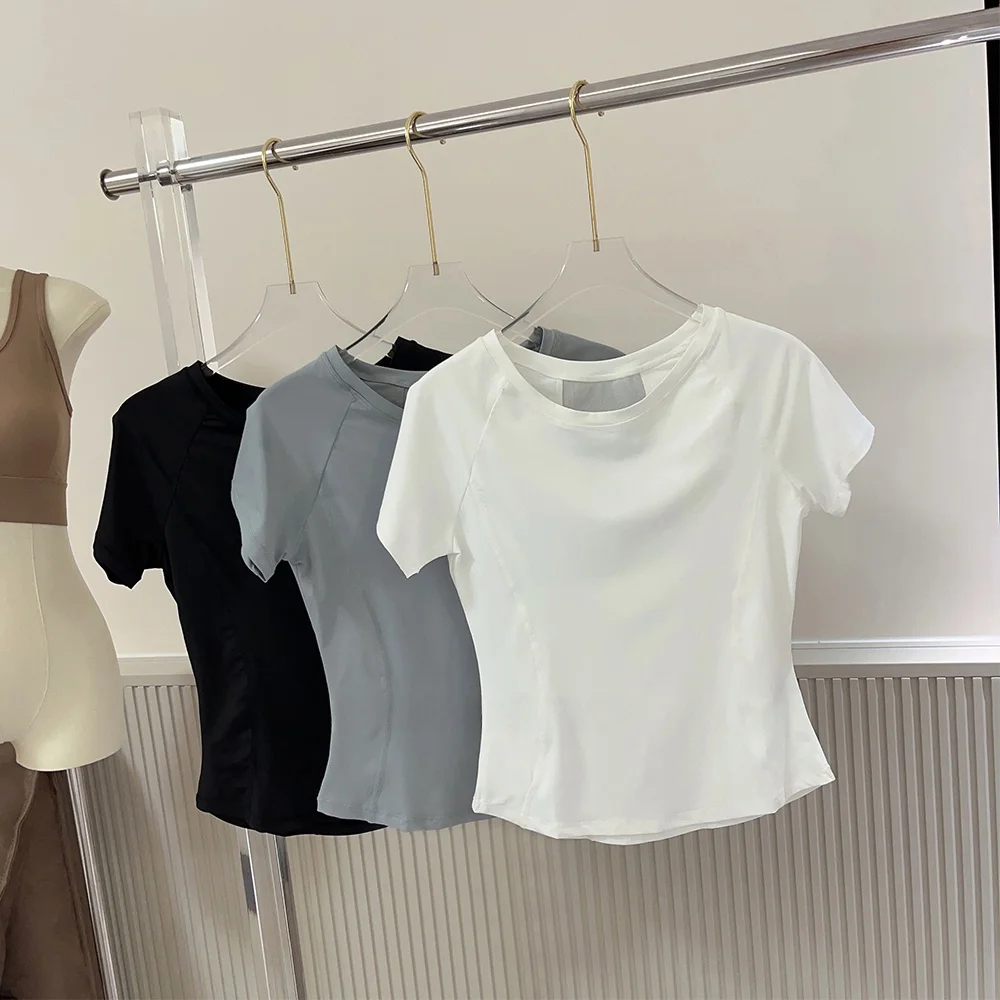 

Faionable Women's Sport Top ort Sve Tight Yoga Wear Me Splice Beautiful Ba Qui Dry Fitn Running Training