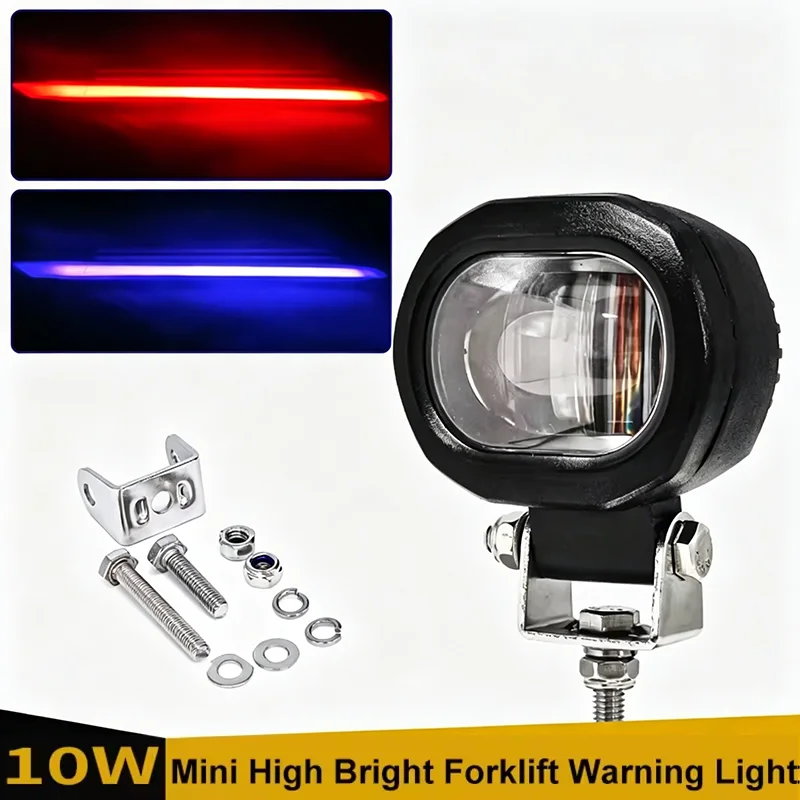 Forklift LED Safety Warning Light, Red & Blue Line Projector Safety Zone Light, 10W Line Limit Light for Forklift TruckATV UTV