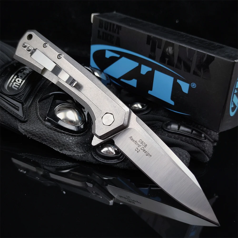 Tactical 0808 Todd Rexford Flipper Pocket Folding Knife High Quality All-steel Knife Portable Outdoor Rescue Survival Tool