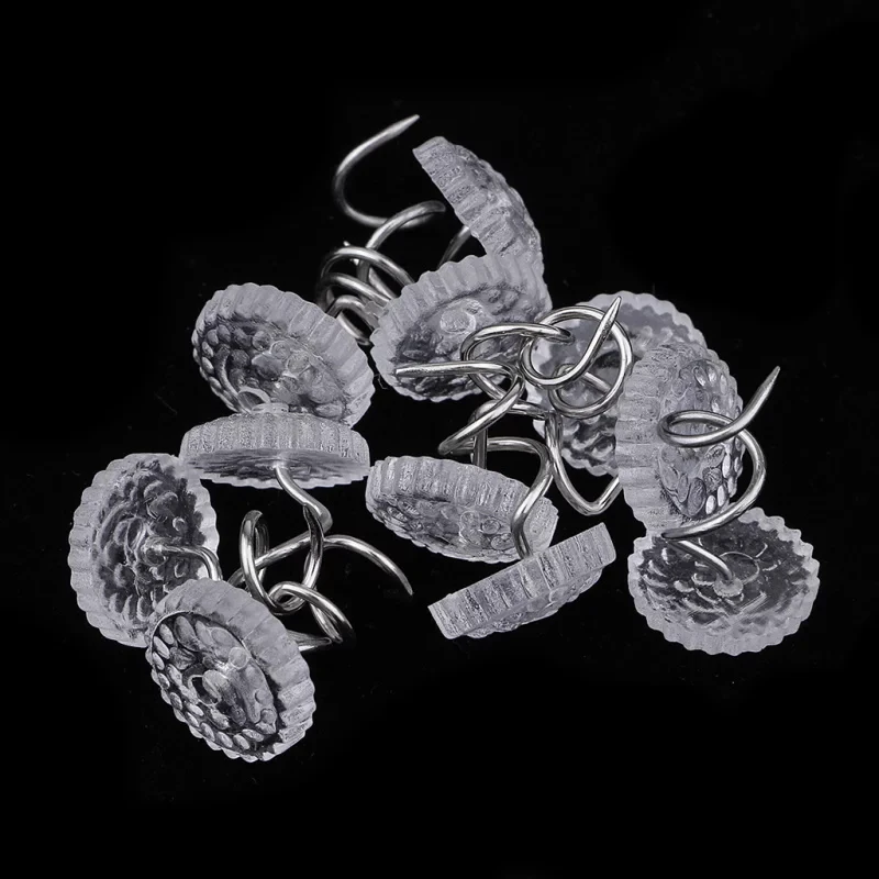 100/300 PCS Transparent Round Head Indoor Spiral Nail Furniture Sofa Nail Pins Home Decor Plastic + Metal Material