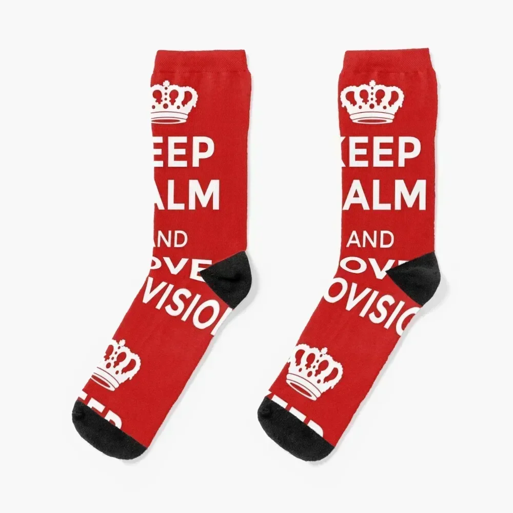 

Keep Calm and love EUROVISION Socks Climbing Run professional running Male Socks Women's