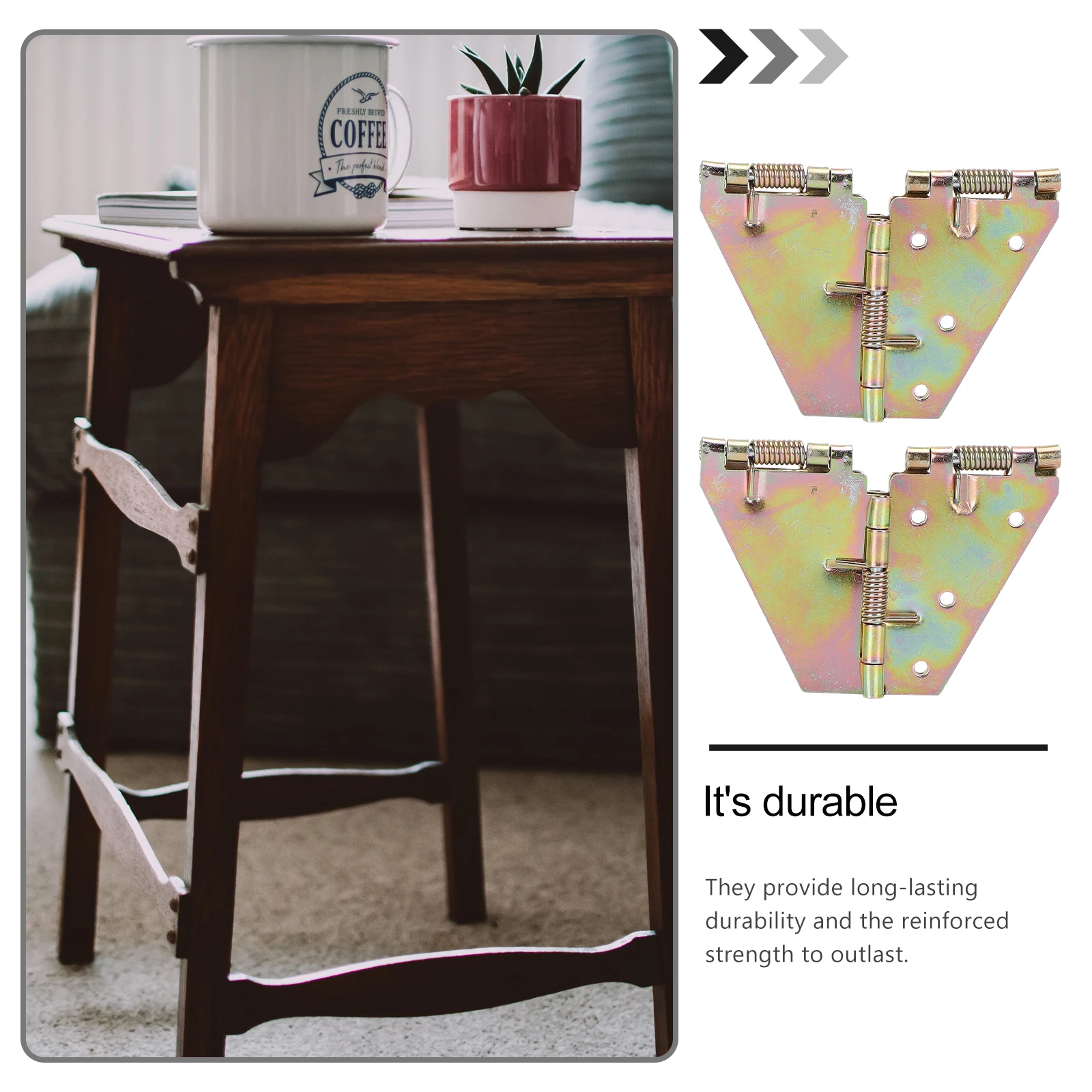 

2Pcs Butterfly Hinges Durable Flap for Table Cabinet Leaf Folding Flips Extended Space Saving Rectangle Door Wall Mounted