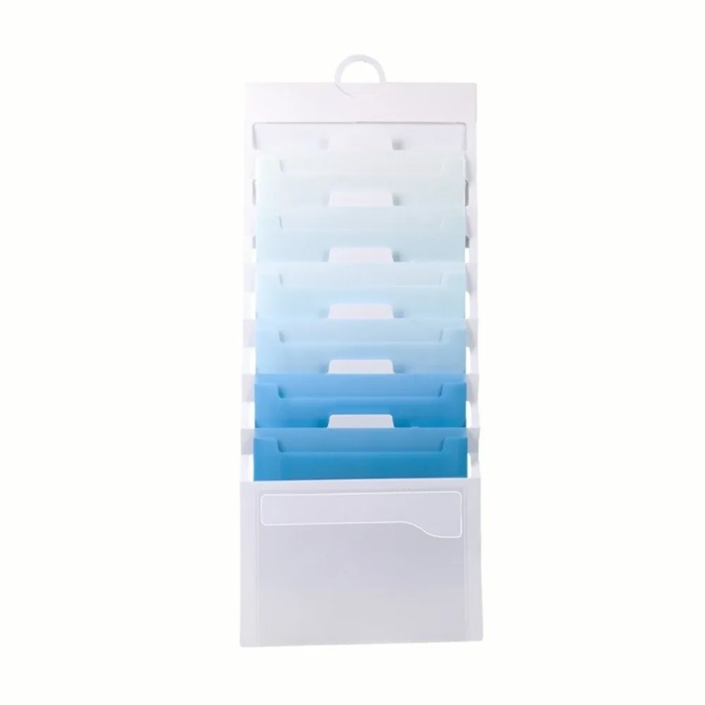 

6 Pockets Hanging File Folders Large Capacity Multi-color File Organizer Wall Mounted Expandable Accordian Pockets Test Paper