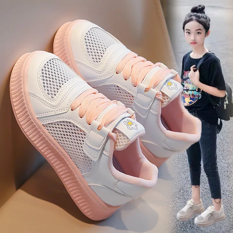 Scarpe in rete traspirante scarpe bianche per bambini per ragazze scarpe da ginnastica per bambini scarpe sportive scarpe da ginnastica con suola