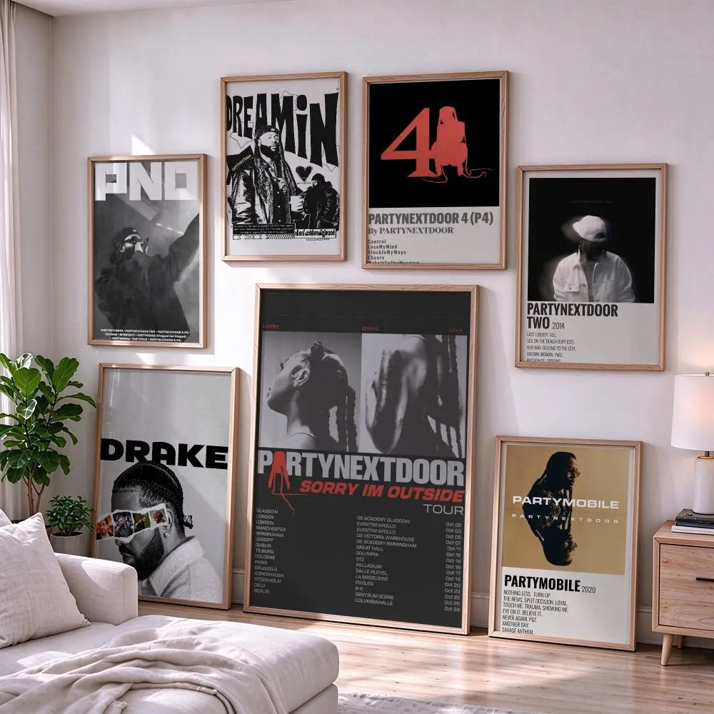 music PARTYNEXTDOOR Poster Poster HD Self-Adhesive  Art Waterproof Wall Art Print, Bedroom Living Room Decoration Gift