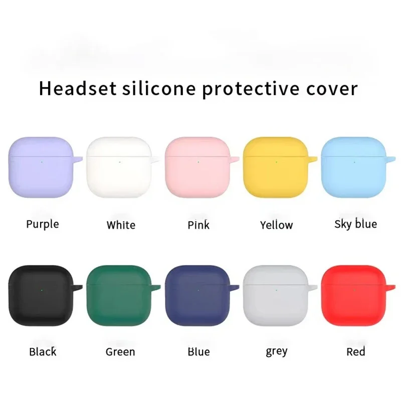 

Silicone Solid Color Case for AirPods 4 Airpod 1 2 3 Pro Pro2 Bluetooth Earbuds Charging Box Protective Earphone Case Cover