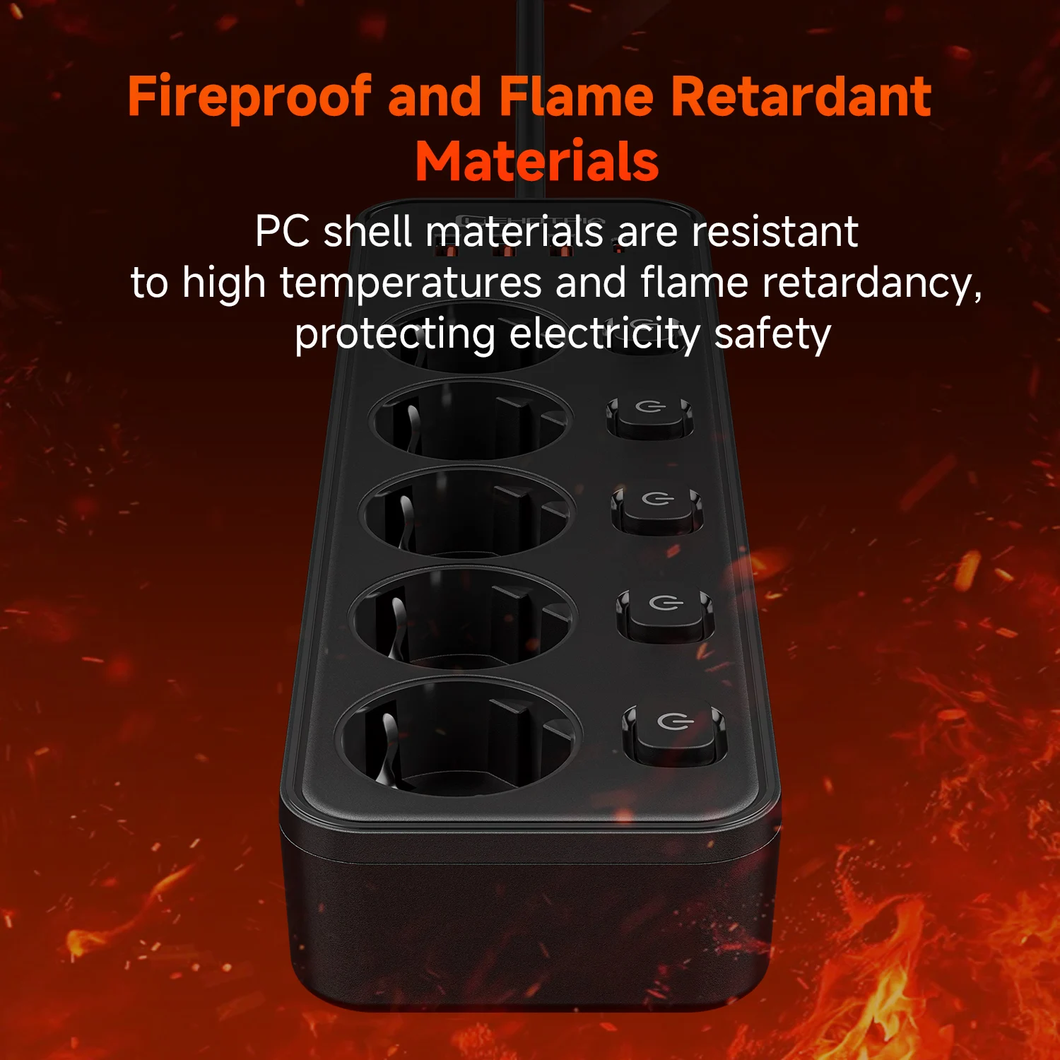 الاتحاد الأوروبي التوصيل التيار المتناوب قطاع الطاقة المقبس مفتاح مستقل المكونات الأوروبية القياسية 1.8 متر تمديد الحبل المخرج مع منافذ USB C الشحن