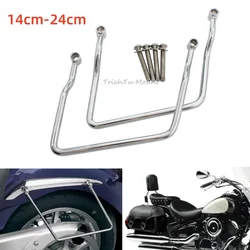 Supporto per staffa di protezione per bagagli per barra di supporto per borsa da sella per moto 14cm-24cm cromato per Honda Shadow ACE VT400/750 universale