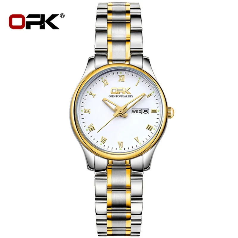 OPK brand watch manufacturers wholesale selling double calendar quartz gold women's watch fashion women's watch