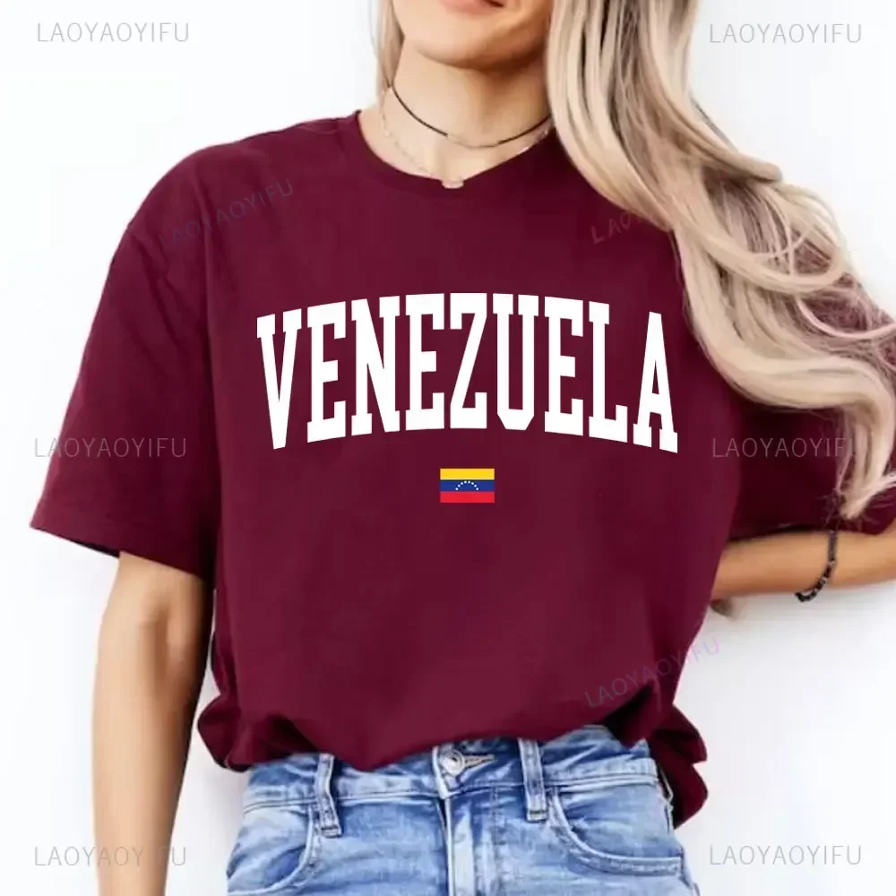 Venezuela Women T-Shirt Proud Venezuelan Venezuela Flag Unisex Streetwear High Quality Crew Neck Tshirt Short Sleeve Tops