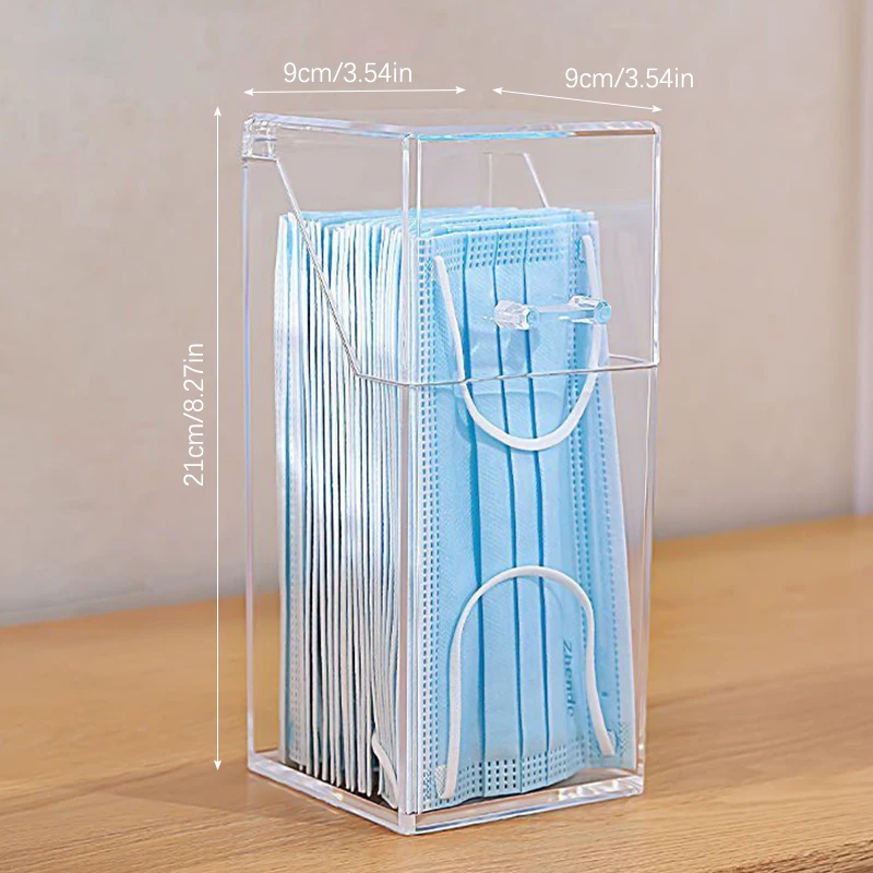 Transparent mask storage box Household living room storage box mask box Dispenser Case Organizer