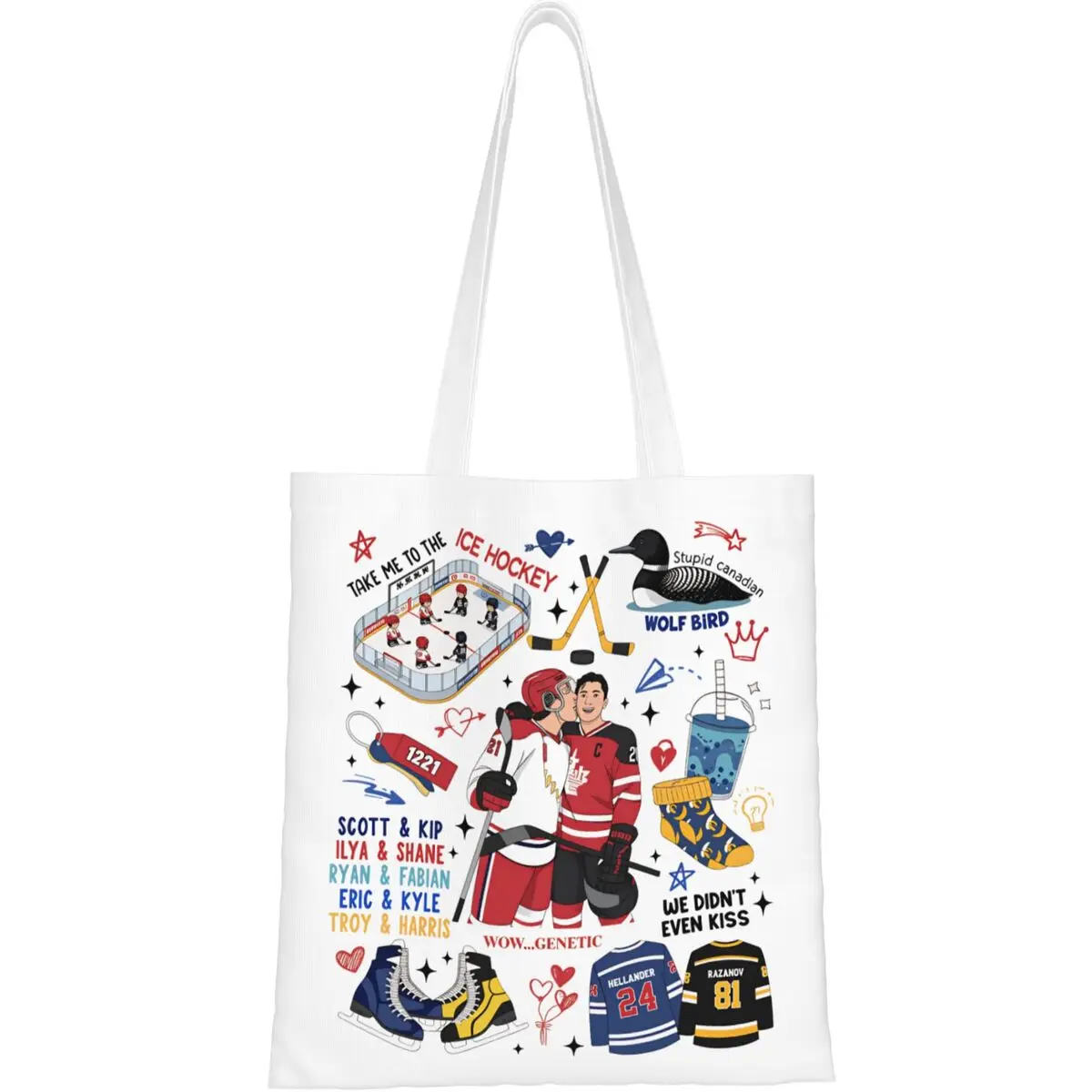 Heated Rivalry Shopper Bag Happy Valentine's Day Shoulder Bag Female College Polyester Tote Bag Aesthetic Designer Handbags