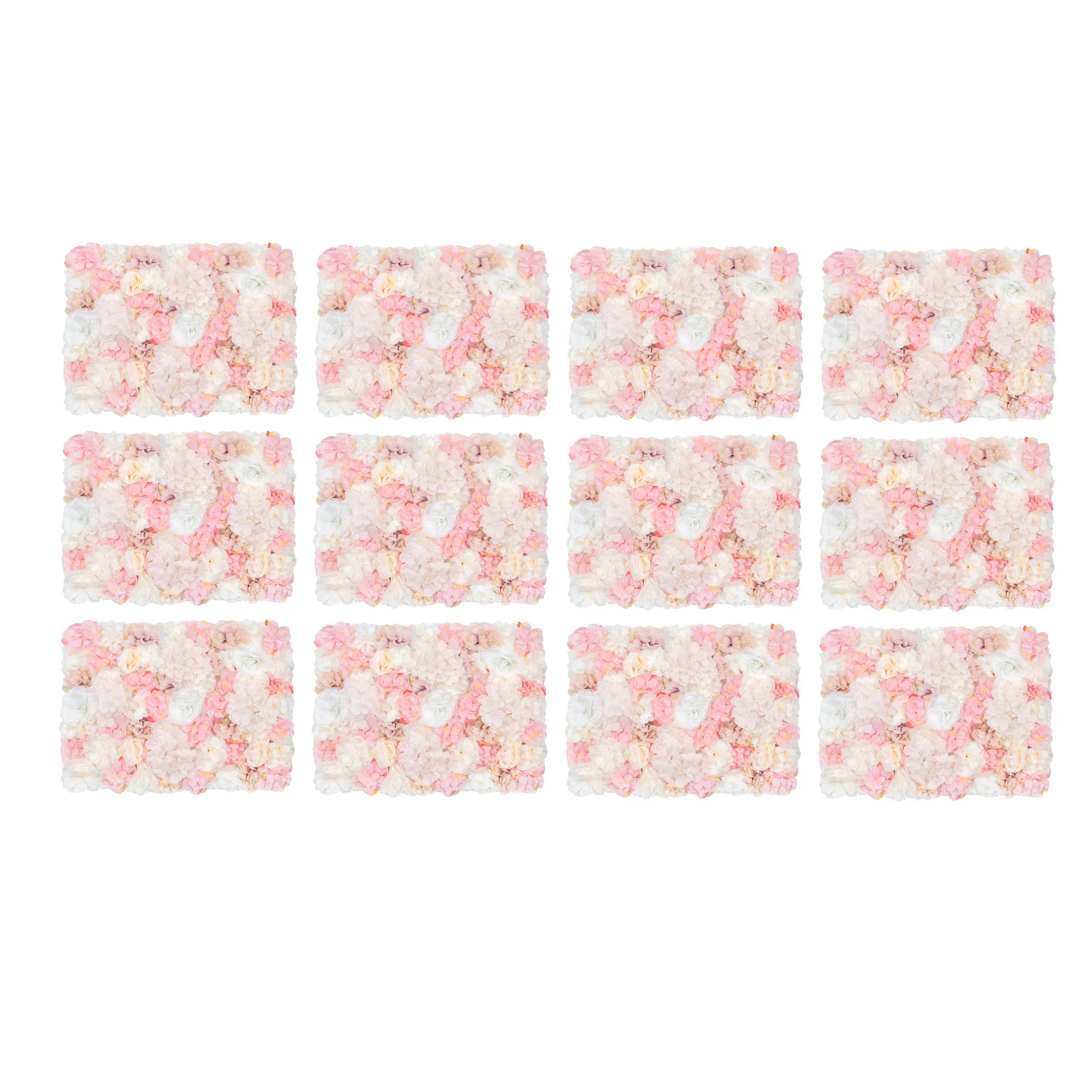 

12pcs 60*40cm Silk Flower Artificial Hydrangea Rose Flower Wall Panel Bouquet Floral Home wedding Decor