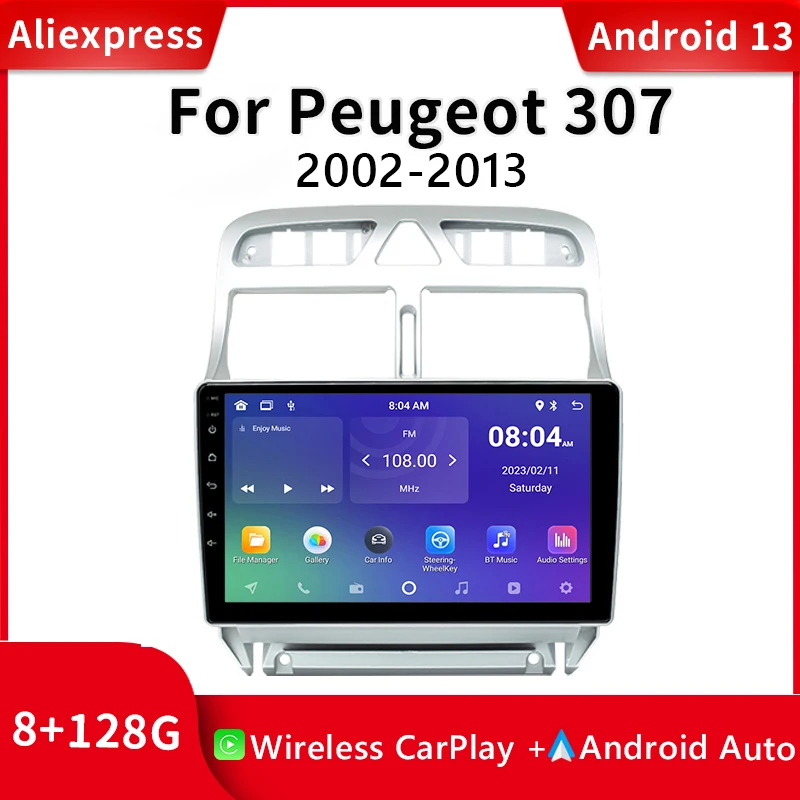 

9'' Car Radio Android 13 For PEUGEOT 307 sw 307 2002-2013 Stereo Multimedia Audio Video Head unit GPS Navigation Carplay