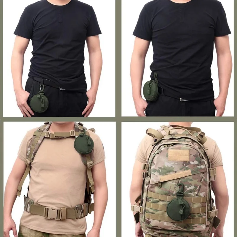 Outdoor Belt Pouch Keychain Backpack Accessories Vest Attachments Small Molle Pouch EDC Wallet Travel Pill Container Portable