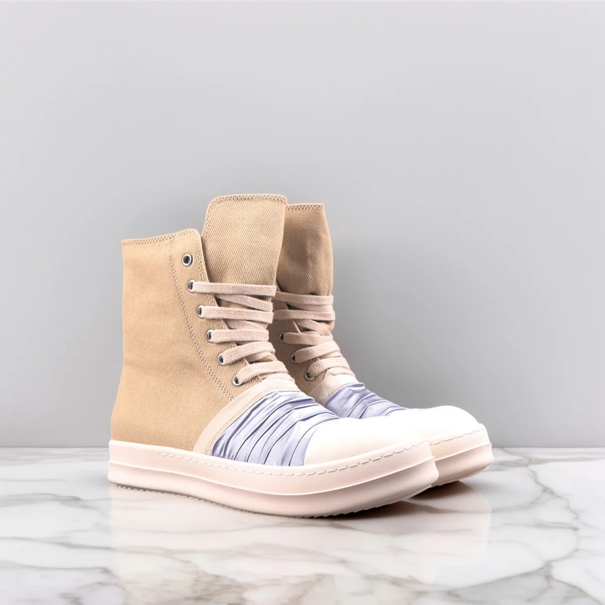 

Men's Casual Canvas Shoes Women High Top Lace-Up Khaki Black Luxury Designer Sneakers For Spring And Autumn