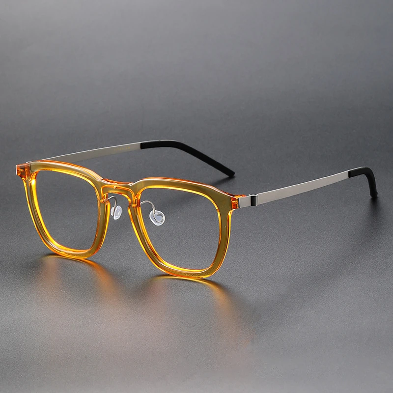 

Designer Big Face 148mm Square Titanium Eyeglass Frames Screwless Vintage Glasses for Men And Women by New Denmark