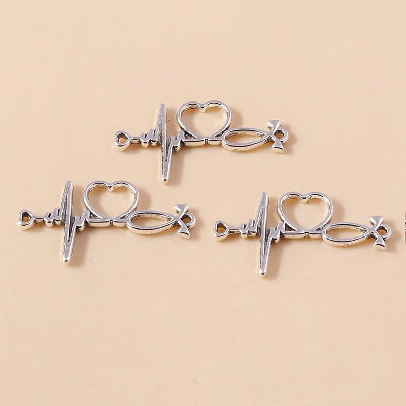 Leslie 20 Stück Legierung Medizinische Maschine Kit Charms Für Schmuck Machen DIY Handgemachte Krankenschwester Hut Spritze Stethoskop Anhänger – Detail 9