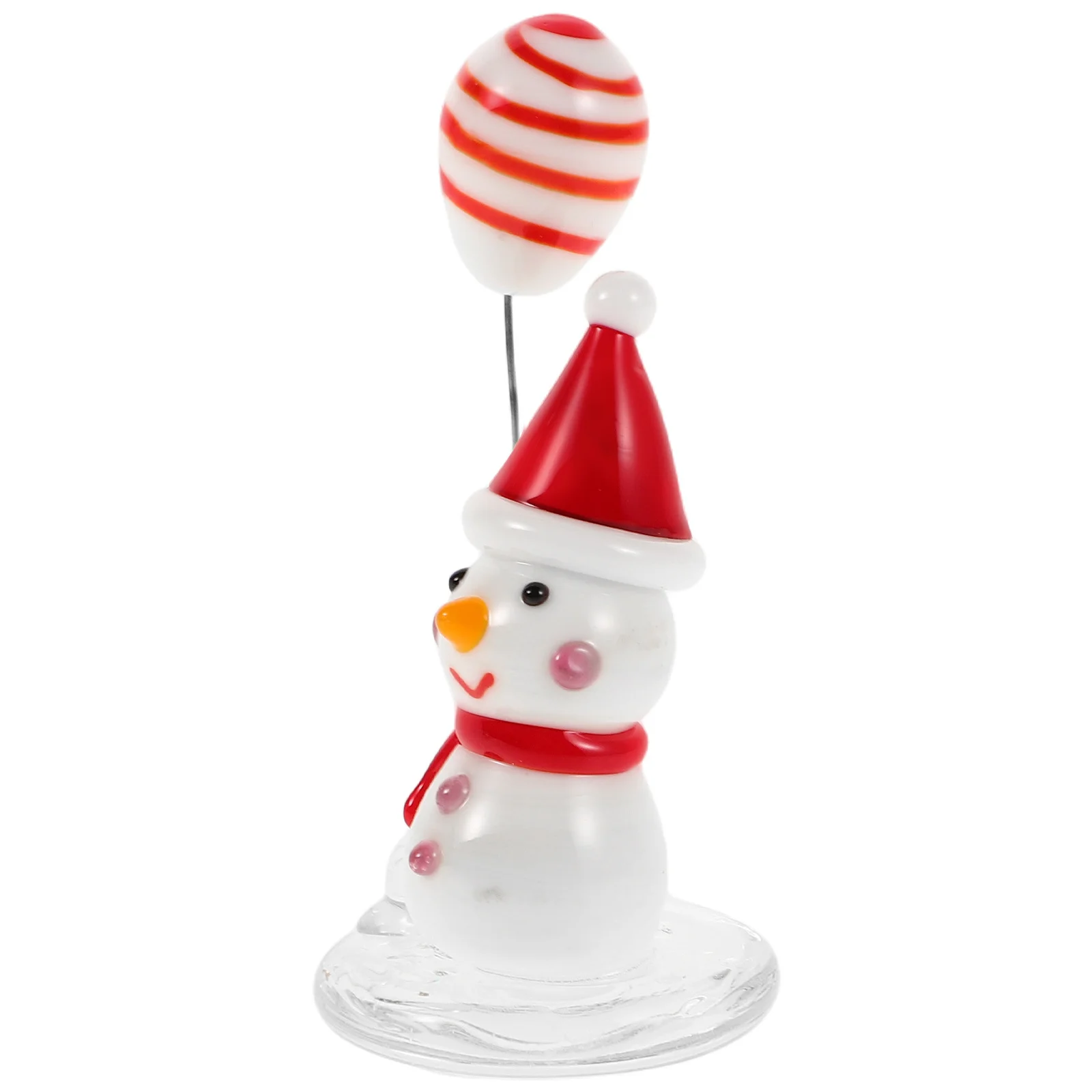 

Adorable Miniature Snowman Sculpture Made of Glass for Holiday Home Decoration Creative Christmas Gift Fish Tank Micro Landscape