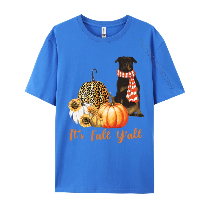 Its Fall Yall Rottweiler Dog Leopard T-shirt Black Cotton Tees for Men Novelty T Shirt Gothic Plain image 2