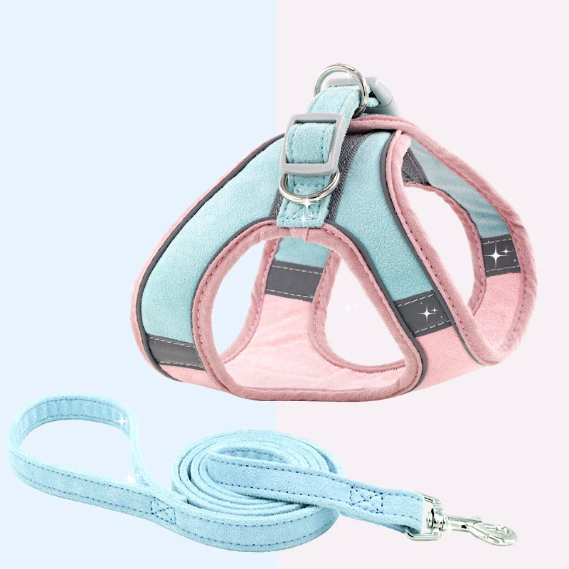 

Dog Harness And Leash Set Adjustable Cute Puppy Small Dog Cat Harness Vest Pet Accessories For Chihuahua York Walking Running