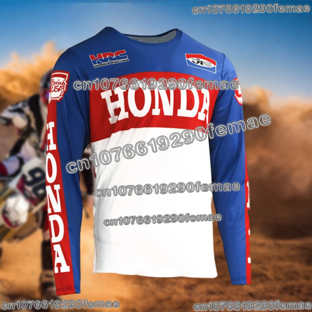 

Honda Off Road Dirt Bike Jersey Quick Dry Long Sleeve Breathable Motorcycle Shirt for Mountain Racing Adventure
