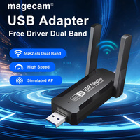 Magecam 1300Mbps USB WiFi Adapter WiFi 5 Ethernet Network Card Dual Band 5G 2.4G USB3.0 WiFi Dongle For Laptop PC Receiver