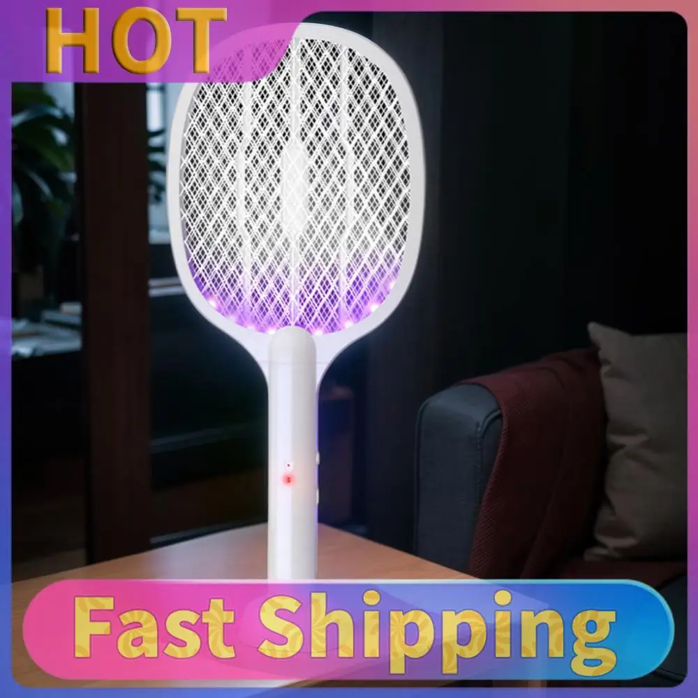 

Электрическая ракетка-уничтожитель насекомых 2-в-1: ручной уничтожитель комаров и лампа-ловушка для мух для дома, спальни, офиса, использования в помещении и на улице