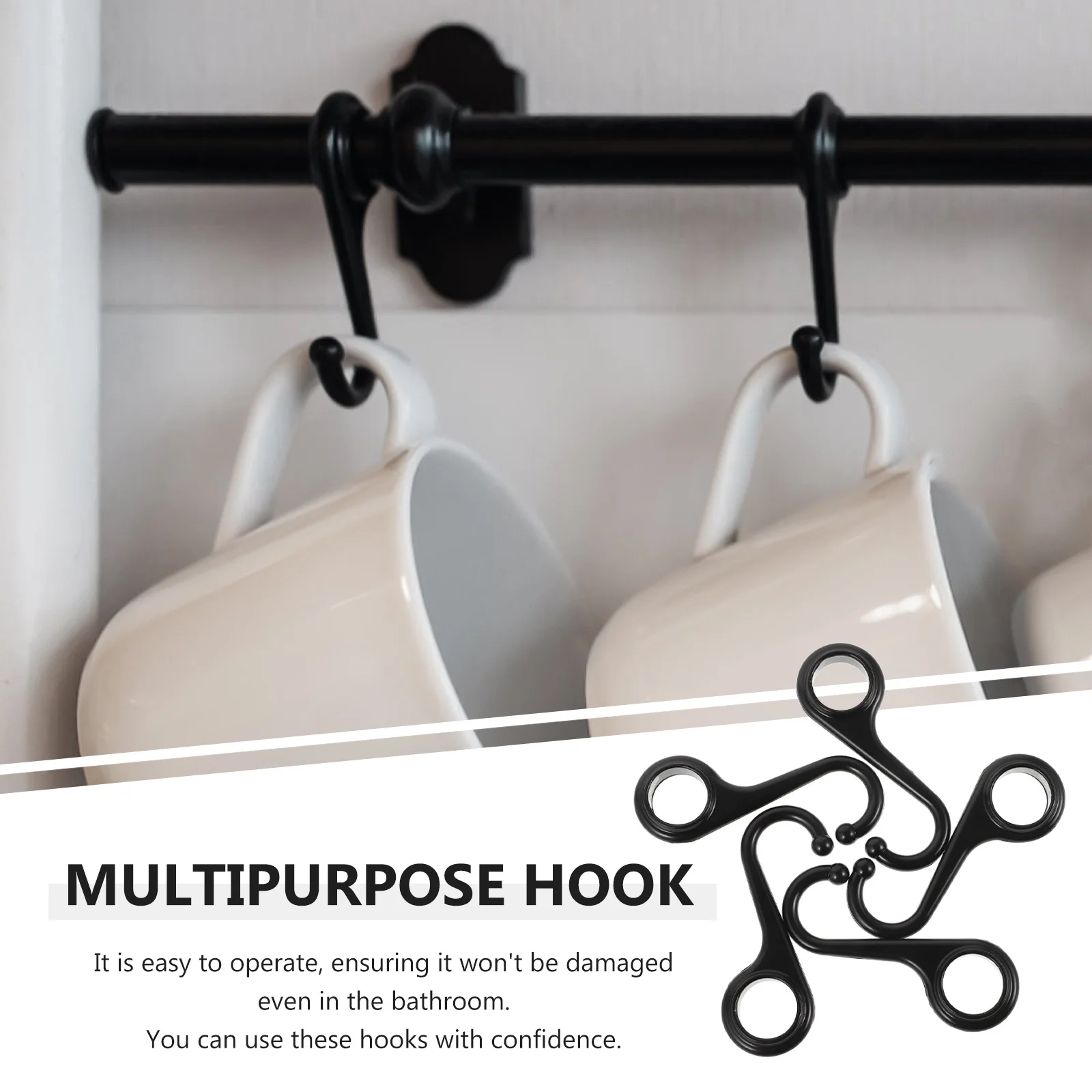 

5Pcs Metal Hooks Multi-Functional Home Bathroom Kitchen Storage Elegance Decorative Strong Flexible Hanging Jewelry Organizer
